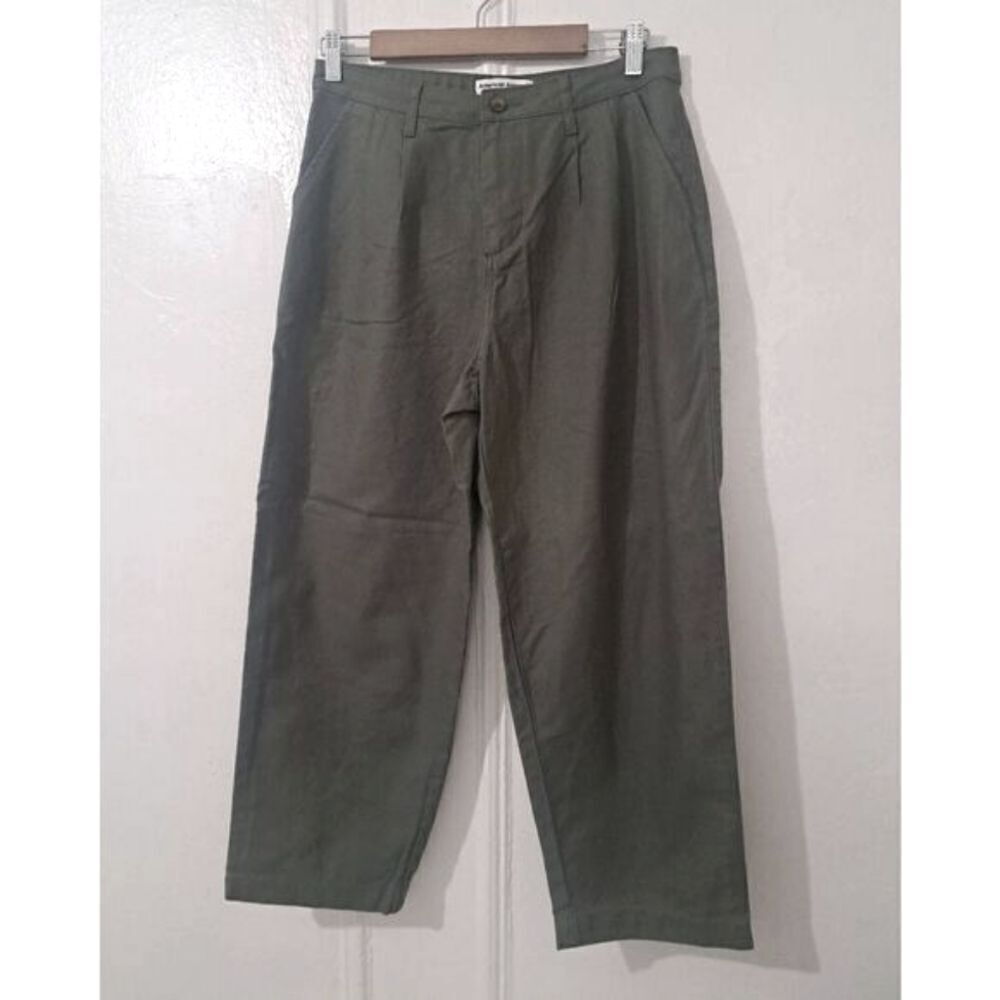 American Apparel Women size 30 army green BARREL PANTS BAGGY FIT long ankle fit
